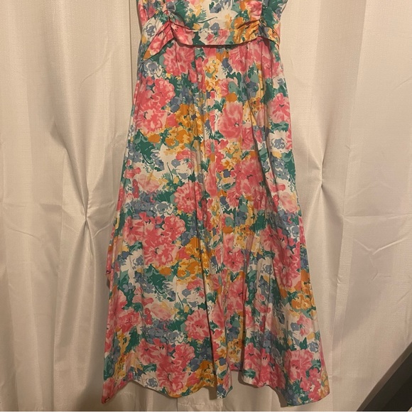 Anne Klein V Neck Calf Length Dress NWT NEW Floral Dress Size M - Picture 4 of 6